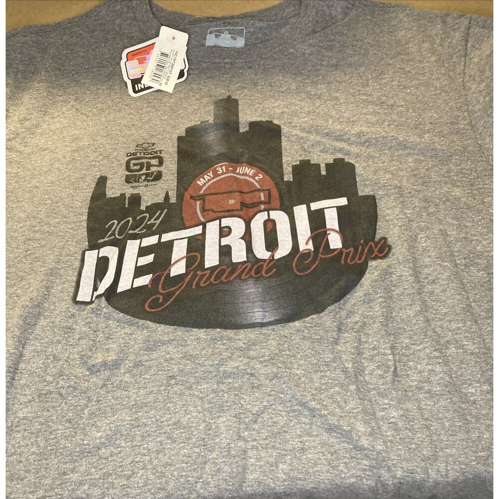 IndyCar Detroit Grand Prix T-Shirt Men’s Gray Graphic Tee New w/ Tags Choose SZ